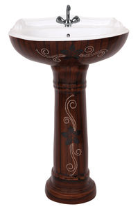 Lavabo de baño de pedestal moderno con pedestal completo y lavabo de mano - Product Image 4