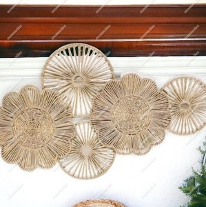 Panier mural en rotin et osier naturel suspendu décor bohème ensemble de 5 paniers d'art pour la maison en bambou pour le mariage - Product Image 6