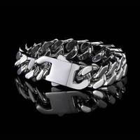 Pulsera de Eslabones Cubanos de 5-15MM para Hombre, Cadena de Acero Inoxidable Pulida por 4 Lados, Joyería Hip Hop, Joyería Urbana para Hombre, Venta al por Mayor