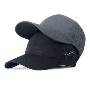 Casquette de baseball de golf Gorra tendance, à 6 panneaux, avec patch tissé, découpe laser, perforée, personnalisable, imperméable et dos en maille hydro - Product Image 1