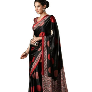 Recién llegado, puro, pesado y de buena calidad, fiesta diaria y de oficina, ropa especial para mujer, hermoso Sari elegante estampado a la venta - Product Image 1