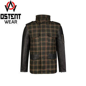Chaqueta de Cuero de Piel de Oveja para Hombre, Hecha a Medida, Cuello Alto, Color Negro, Manga Larga, Resistente al Viento, con Bolsillos con Cremallera, para Invierno - Product Image 3