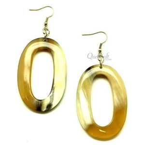 Ethnic Vintage Buffalo Horn Pearl Disc Stud <b>Earrings</b> Handcrafted <b>Dangle</b> Drop Design with <b>Diamond</b> for Weddings Special Occasions - Product Image 2