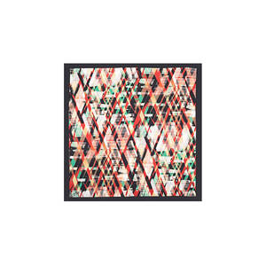 Black Polyester Twill Square Scarf with Geometric Pattern - Product Image 1