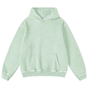High Quality <b>Material</b> Customized Men Acid Washed Hoodies Heavyweight Drop Shoulders New Streetwear Style Long Pullover Hoodies - Product Image 1