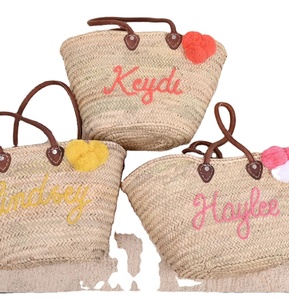 Vacances plage grand marché panier demoiselle d'honneur tissé à la main à partir de feuilles de palmier Crochet macramé sacs de plage directement de - Product Image 1