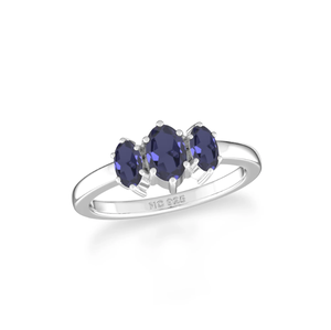 Anillo de Plata de Ley 925 con Engaste de Puntas, Circonita Tallada en Tres Óvalos, Forma Elegante, Anillo de Lujo para Boda, Unisex, Regalo para Ella - Product Image 1