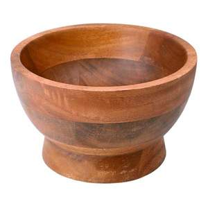 Tazón de madera de diseño clásico para servir ensalada, arroz y cena, ecológico con mango decorativo para fiestas - Product Image 3