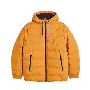 Chaquetas acolchadas cálidas para hombre, chaqueta acolchada con cremallera personalizada, abrigo de plumón de burbujas relleno de color sólido, chaquetas con capucha - Product Image 2