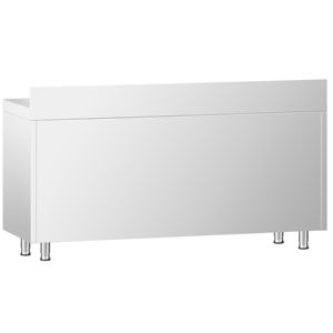 Armario de suelo de acero inoxidable PREMIUM - 1600x700mm - con puertas correderas, con 3 cajones a la derecha y encimera - Product Image 6