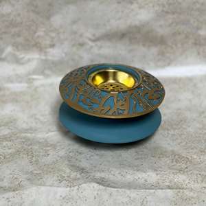 หัวเผาเครื่องหอมโลหะพร้อมฝา3สีพร้อมฐานโค้งสำเร็จรูปที่ทำด้วยมือเหมาะสำหรับอุปกรณ์ตกแต่งบนโต๊ะที่หรูหรา - Product Image 3