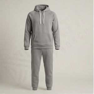 Conjunto Deportivo Personalizado de 2 Piezas para Hombre, 100% Algodón, Invierno, Color Sólido, Ropa Deportiva, Estilo Jogger, Contraste, Adultos, Sostenible, Casual, Secado Rápido, con Capucha, para Gimnasio - Product Image 1