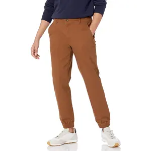 Celana kargo pria gaya populer dengan ujung elastis pakaian kaki pria 100% celana panjang pelari nyaman katun