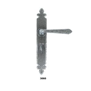 Manija de puerta con diseño de hoja de peltre plateado con cerradura de llave, manija de puerta decorativa para el hogar, cocina, baño, Hotel y Villa, uso de puerta - Product Image 4