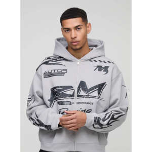 Sweat-shirts à capuche surdimensionnés imprimés personnalisés pour hommes, en coton lourd et doux, streetwear, impression d'hiver - Product Image 4