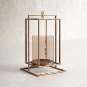 Moderno Candelabro Geométrico de Latón Cepillado con Cristal Oscilante, Base de Metal Pesado, Estilo Pilar, para Navidad y Pascua - Product Image 6