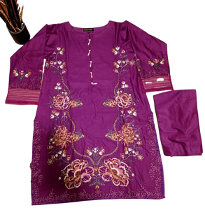 Tendance dames ODM vêtements indiens et pakistanais prêt à l'emploi coton brodé Kurta avec pantalon 2 pièces et 3 pièces costumes grande taille - Product Image 6