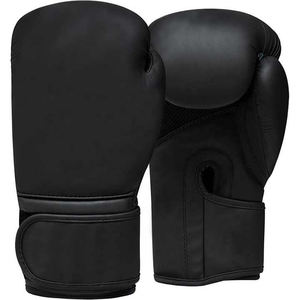 Gants de boxe de couleur unie noire de bonne qualité gants faits à la main de qualité supérieure pour le kickboxing Muay thai & Training - Product Image 1