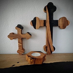 ที่ใส่เทียนทีไลท์ทำจากไม้มะกอกทำด้วยมือมีเอกลักษณ์ของตกแต่งบ้านของขวัญสำหรับคริสต์มาสสไตล์อื่นๆที่วางเทียน - Product Image 1