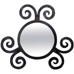 Cadre de miroir en fer classique avec travail antique de qualité supérieure et design intemporel pour décoration intérieure fini enduit de poudre noire - Product Image 3