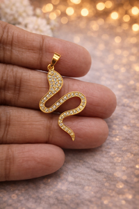 <b>Snake</b> Shape Pendant Diamond Cubic Zirconia 925 Sterling Silver Handmade Pendant Necklace - Gemstone <b>Jewelry</b> - Product Image 5