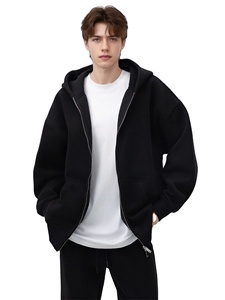 Sudaderas con capucha de peso pesado personalizadas, ropa de calle, sudaderas con cremallera para hombre, sudadera con cremallera de invierno de lana de algodón con bolsillos canguro - Product Image 2