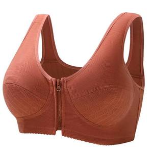 Sujetador con cremallera frontal para mujer, ropa interior de alta elasticidad, súper suave, absorción de sudor, sin anillo de acero, sujetador para mujeres mayores - Product Image 6