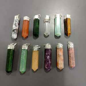 Último Modelo 2026: Colgante de Lápiz de Ágata Estilo Obsidiana Negra con Chakra, Gema Natural para Protección, Conexión a Tierra y Sanación - Venta al por Mayor - Product Image 6