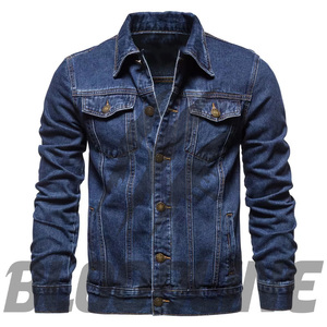 Women's Denim <b>Trucker</b> <b>Jacket</b> Full Sleeve Solid Black Button Collar Button Closure Washed Cotton Winter Coat Breathable - Product Image 1