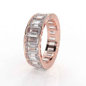 Bague en Moissanite Argentée Moderne Taille Émeraude, Offre Spéciale, Idéale pour les Fiançailles ou Occasions Spéciales, Disponible au Prix d'Usine - Product Image 4
