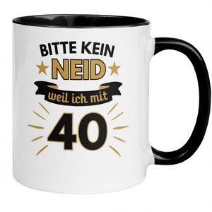 Keramik-Geschenktasse zum 40. Geburtstag für Männer |   Bitte sei nicht eifersüchtig, ich sahe mir selbst so gut aus, als würde ich 40 sein. |   Witziges, lustiges Design |   301-400ml - Product Image 1