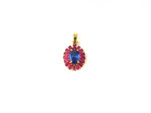 สร้อยคอจี้ไพลินและทับทิมทำด้วยมือสำหรับผู้หญิง - Product Image 4