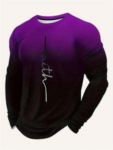Camiseta de Manga Larga Extra Grande para Hombre de Otoño con Estampado 3D, Bloque de Color, Logotipo de Fe en la Parte Delantera, Camiseta Nueva de Nueva Jersey Hecha de Poliéster - Product Image 5
