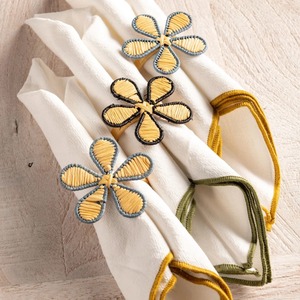 Anneau de serviette en rotin fleuri artisanal pour un style de table élégant, décoration de la maison, salle à manger, cuisine et idée cadeau parfaite en provenance d'Inde - Product Image 2