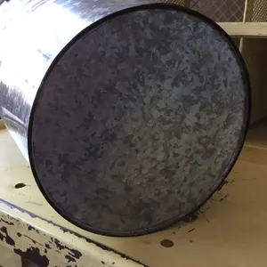 Jardinière de seau de bassin galvanisée en métal noir baignoire ronde en zinc pour jardin décor à la maison Style traditionnel pour usage intérieur/extérieur - Product Image 5