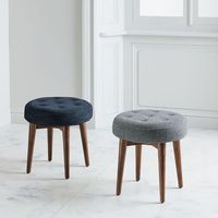 Pouf ottoman en tissu fait main au design moderne de style ferme, avec pieds en bois, mobile, pour la décoration intérieure, salon, salle de sport, coiffeuse