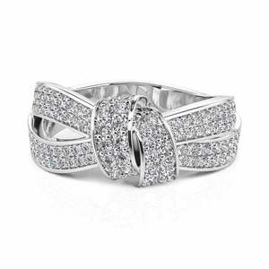 Bague de mariage pour femme Jeulia Enchanted Knot en argent sterling avec zircon et diamant - Product Image 1