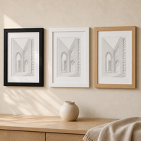 Cadre photo moderne en bois durable HuaJia, lot de 4, format A4 personnalisé, avec passe-partout, pour montage mural ou décoration de table