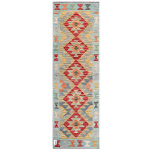 Alfombra Kilim de Maimana, Afganistán, 199 x 65 cm, Alfombras y Juegos de Alfombras - Product Image 1