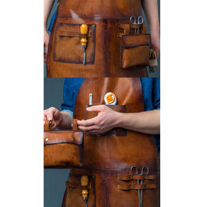 Delantales de cuero a prueba de aceite de la mejor calidad y precios baratos/delantales de cocina transpirables de servicio OEM hechos con cuero genuino - Product Image 6