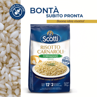 RISO SCOTTI Krim Keju Kering Asli Segar Carnaroli Arborio Beras Butir Sedang Risotto GMO Umur Simpan 15 Bulan Tekstur Lembut