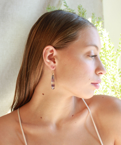 Banded Fluorite 925 Sterling Silver Gold Plated Charm Dangle Earring <b>for</b> Women Modern Designer Handmade Wire <b>Wrapped</b> Earrings - Product Image 5