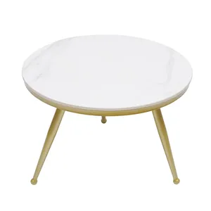 New Metal mesa de café console centro sala prata revestido redonda pequena mesa simples mini mesa de chá elegante para decoração home