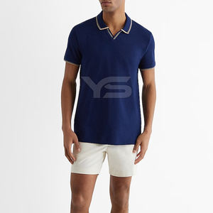 Polo en jersey respirant pour homme Motif solide ODM Fourniture Méthode de tissage teint uni - Product Image 2