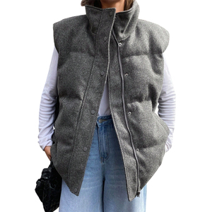 Gilet matelassé personnalisé, court ou long, maxi longueur, gilet matelassé, veste rembourrée, épaisse, à capuche, sans manches, chaud, d'hiver, pour femmes - Product Image 1