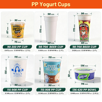 Gobelet en PP 95-500, 500 ml, grand format, idéal pour les yaourts, les produits laitiers fermentés et les poudings au lait