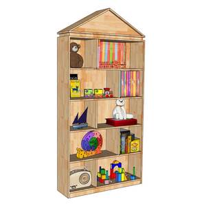 Étagère de bibliothèque en bois de caoutchouc au design moderne 100x30x210cm KTMN002 pour écoles et supermarchés - Product Image 1
