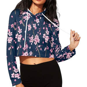 Capcon Sports Custom Printed Logo Fabricación profesional Mujeres Casual Manga larga Crop Top Sudaderas con capucha para invierno de punto - Product Image 3