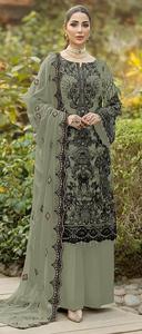 Collection de costumes de travail en fausse georgette lourde avec broderie Khatli - Product Image 6