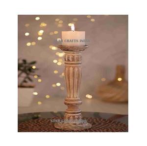 Portavelas de madera de acacia hecho a mano de lujo, venta al por mayor, portavelas de madera de alta calidad, portavelas de fiesta de Navidad - Product Image 4